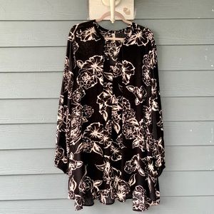 Free People Boxy Flowy Floral Foil Swing Tunic